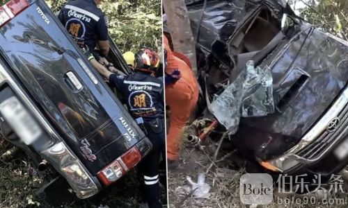 泰国女司机载盲人协会成员失控撞树 司机惨死六人重伤