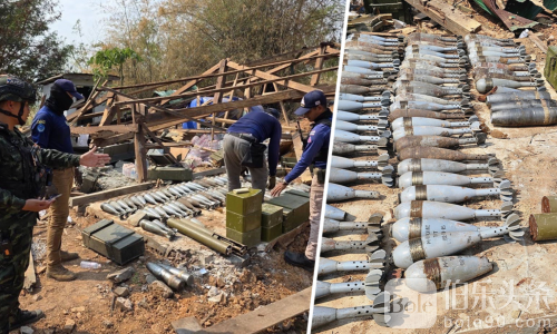 紧急清扫！泰国军队扫除雷区清理200多件爆炸物