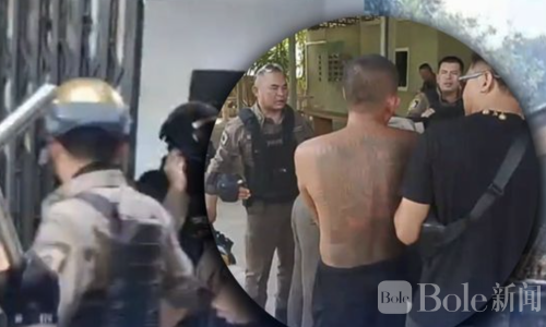 泰国男子发狂持铁棍闹事！警方动用催泪弹才控制