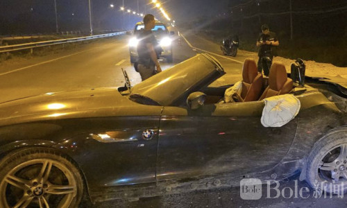 泰国男子驾宝马失控翻覆，车主被甩飞当场身亡