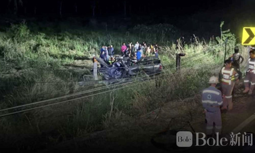 泰国乌隆他尼皮卡车坠弯撞电杆，林业防火队2死4伤