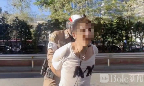 泼水节人挤人出事了，曼谷40岁男子当街猥亵女性被抓