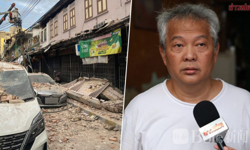 曼谷莫米路口旧楼突塌，已致1死险酿重大伤亡