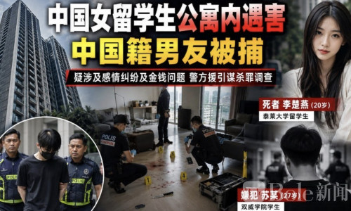 20岁中国女留学生海外公寓遇害！同居男友被捕