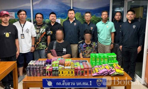 警方卧底突袭曼谷市场，查获261件电子烟售卖未成年人