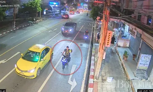曼谷王通朗分局追查肇事逃逸，40岁男子骑摩托撞人后自首